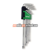Г-образные ключи TORX TOPTUL T10-T50 9ед. супердлинные с отверстием GAAL0915